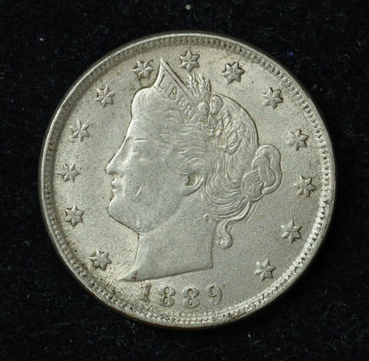1889 5c Liberty V Nickel Five Cent Coin