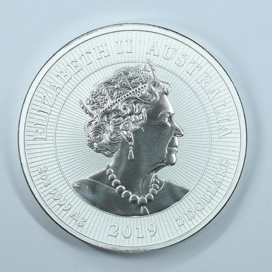 2019 P Australia 2 oz .9999 Fine Silver $2 Crocodile & Baby