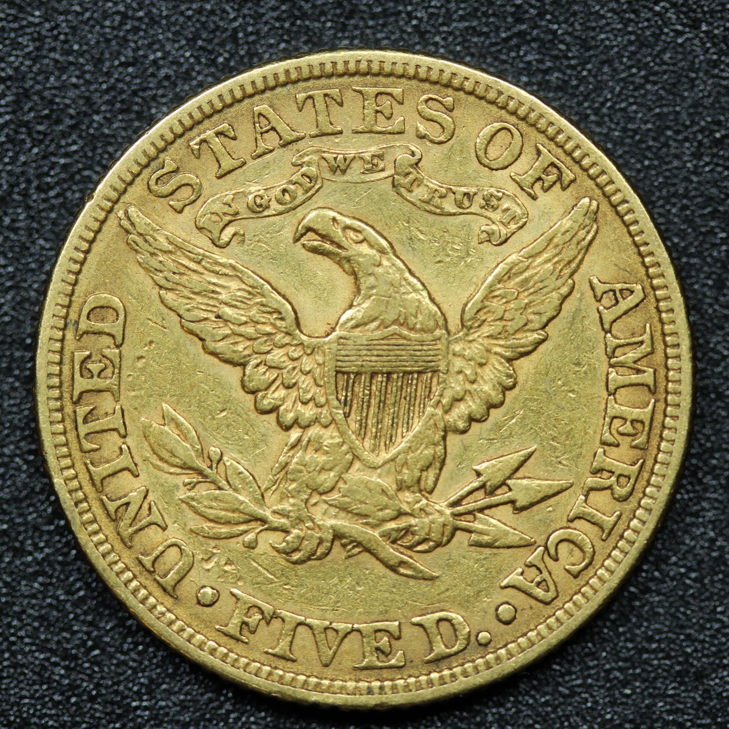 1882 $5 Gold Liberty Head Half Eagle Coin Philadelphia