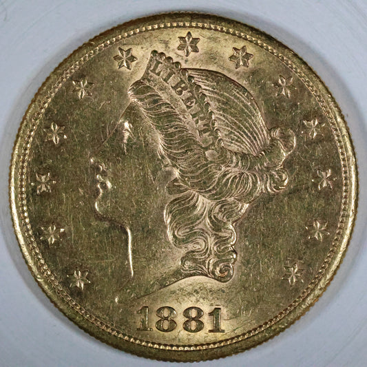1881 S $20 Gold Liberty Head Double Eagle - San Francisco