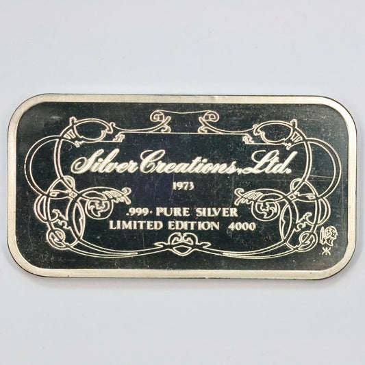 1973 Silver Creations Ltd - Picasso - 1 oz .999 Fine Silver Bar w/ Box