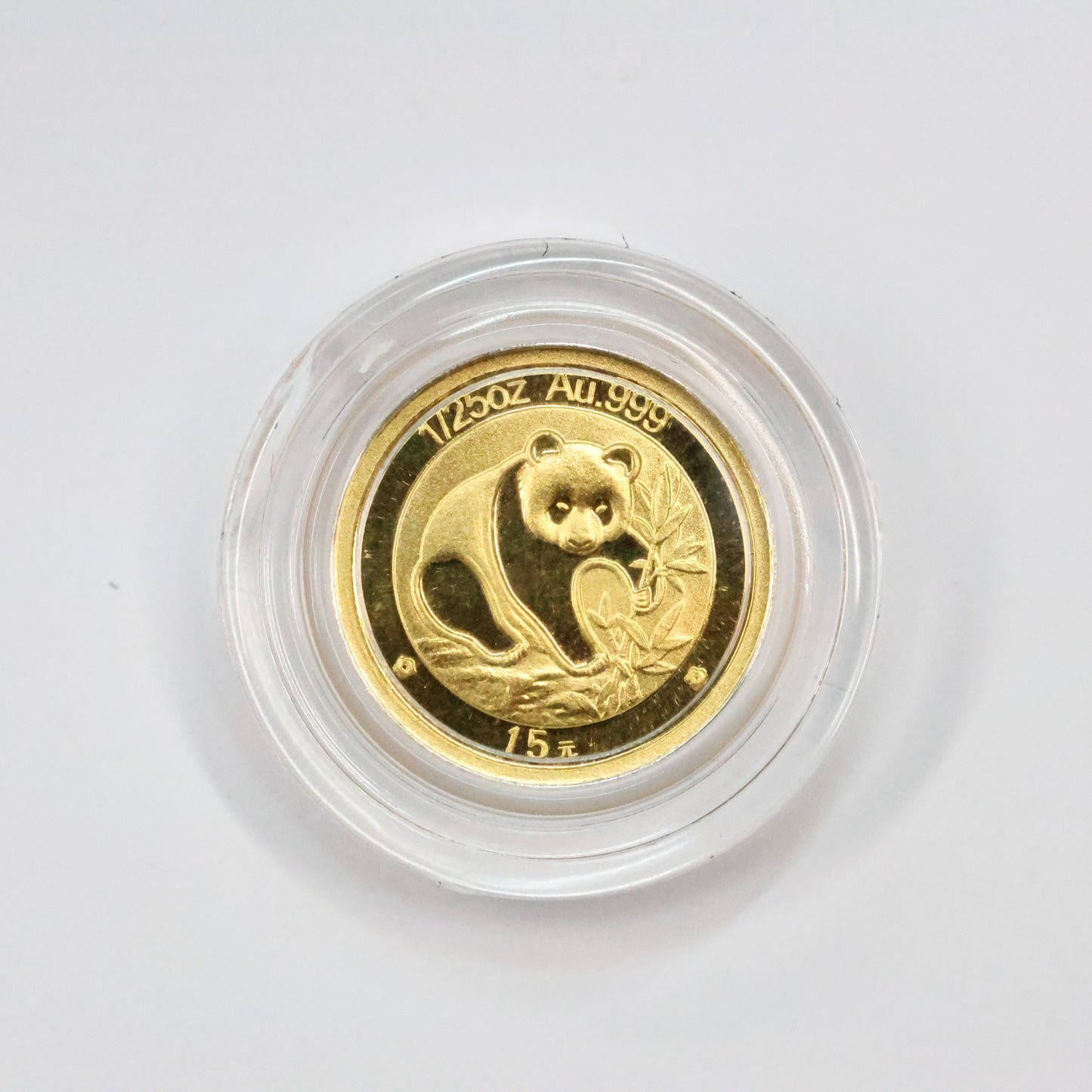 2007 1/25 oz .999 Fine Gold Panda Gold Coin 25th Anniversary Face of 1988 w/ Capsule