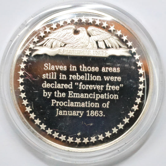 Franklin Mint STERLING SILVER Medals - History of American Presidency - Emancipation Proclamation