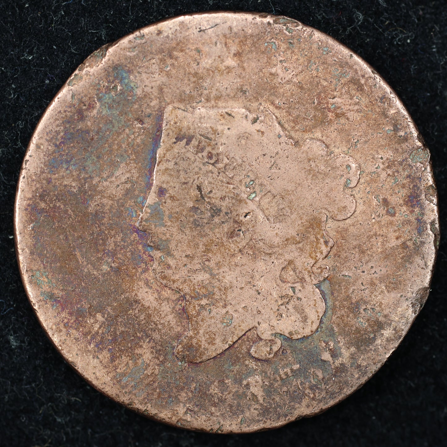 Unknown Date Braided Hair US Large Cent 1C Penny