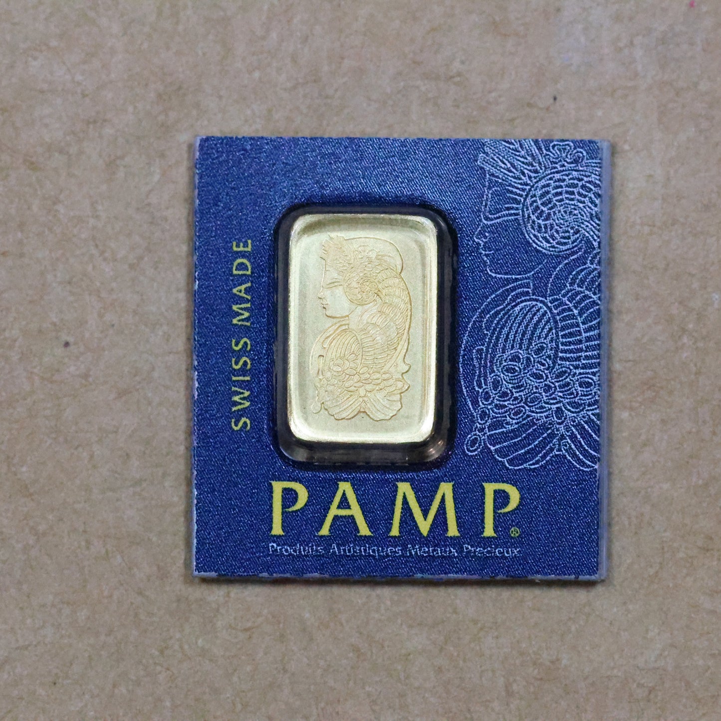 PAMP 1 Gram Gold Bar .9999 Fine Lady Fortuna Veriscan in Assay