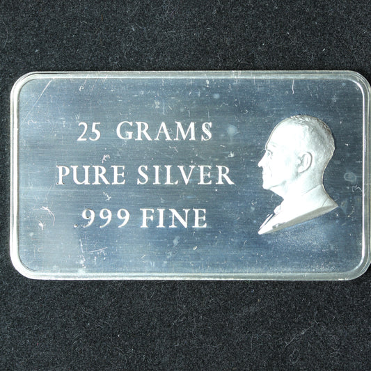 25 Grams .999 Fine Silver Bar - Dwight D. Eisenhower Madison Mint Art Bar