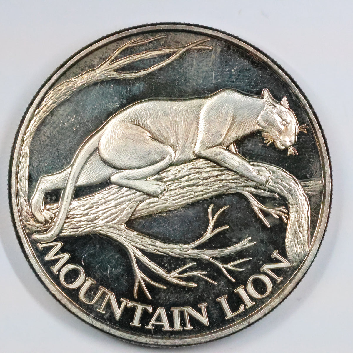 2 oz .999 Fine Silver Round - North American Wildlife Series Mountain Lion