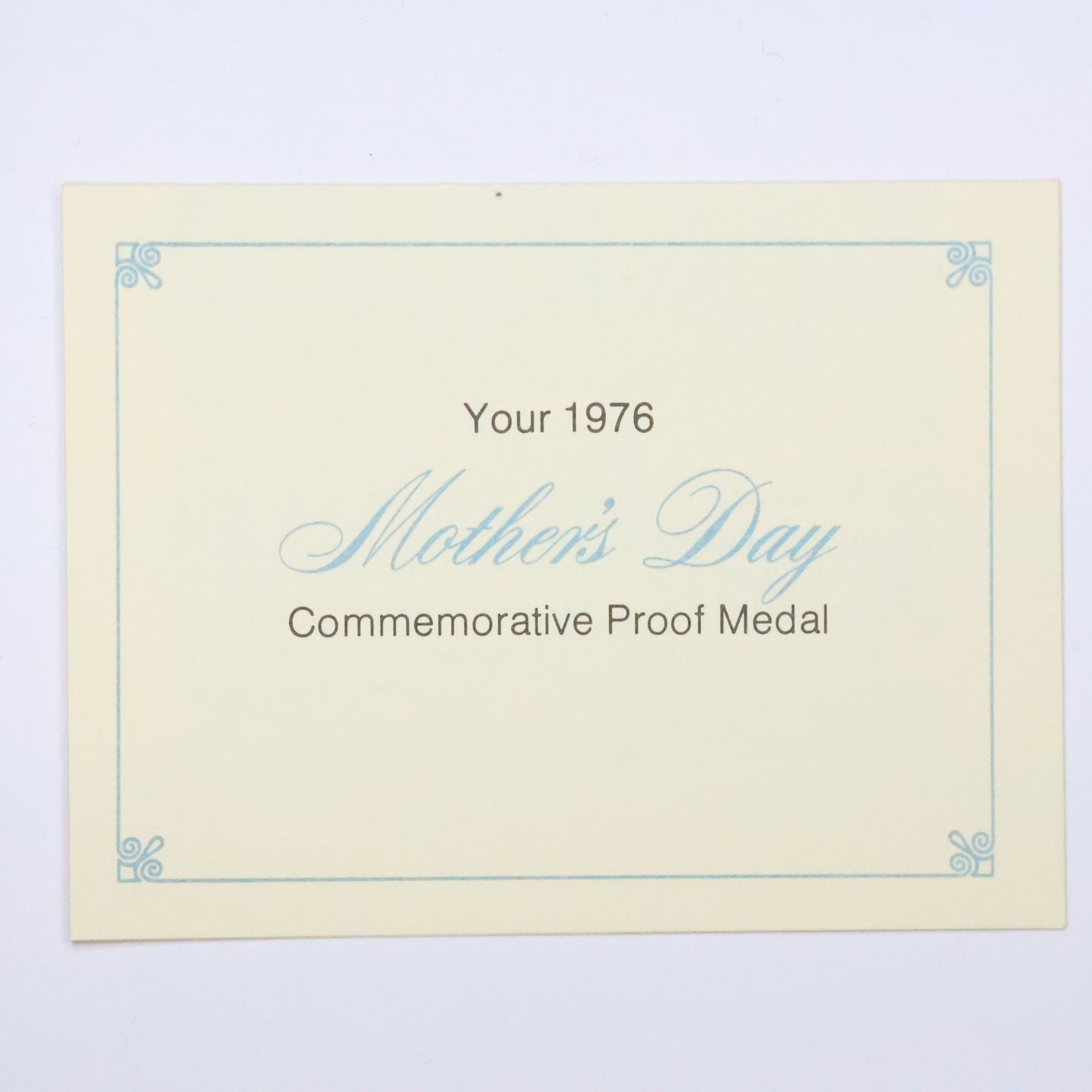 1976 Mother's Day Commemorative Medal Sterling Silver Proof - Franklin Mint w/ OGP