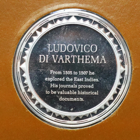 Franklin Mint The Great Explorers STERLING SILVER Art Round - Ludovico Di Varthema