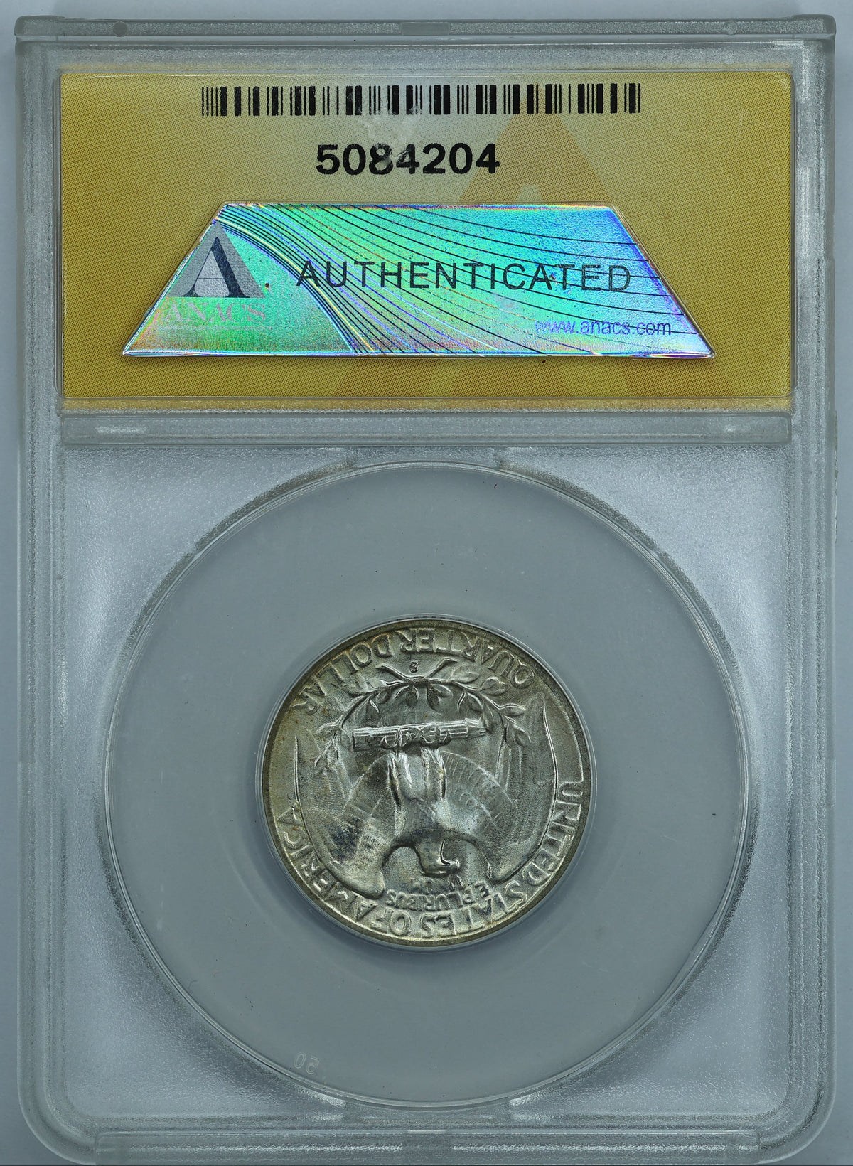 1953 S (San Francisco) Washington Quarter 25c - ANACS MS65