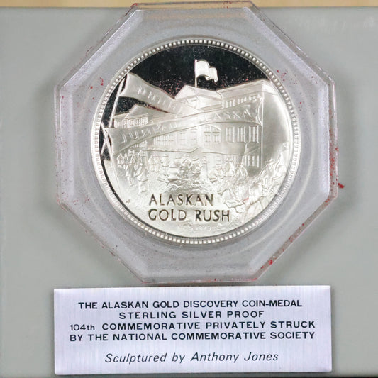 National Comm. Society - Alaskan Gold Discovery Coin-Medal Sterling Silver Proof