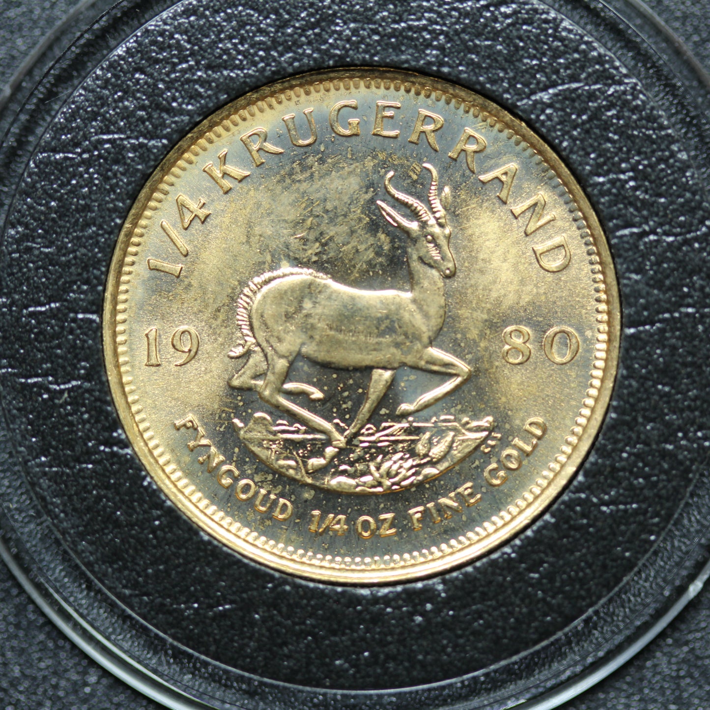 1980 1/4 oz South African Gold Krugerrand Bullion Coin w/ Capsule (#9)