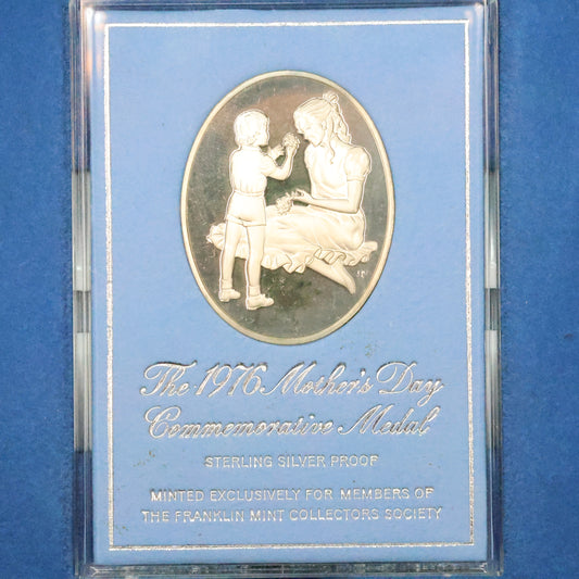 1976 Mother's Day Commemorative Medal Sterling Silver Proof - Franklin Mint w/ OGP