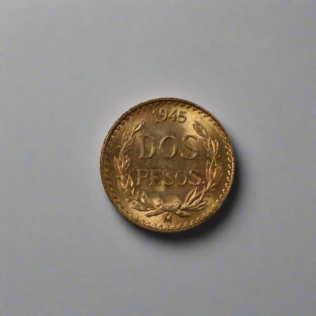 1945 2 Pesos Dos Pesos Mexico Gold Coin