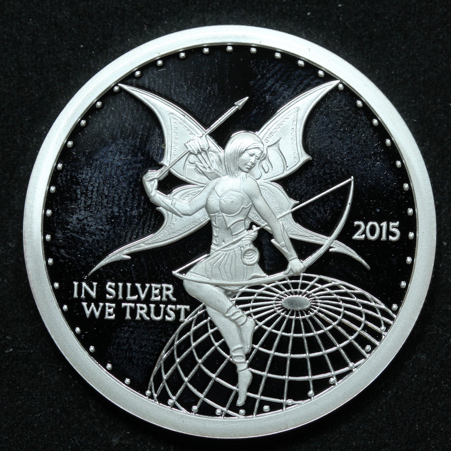 2015 1 oz .999 Silver Round - Silverbug Community Fairy Archer Proof w/ Capsule