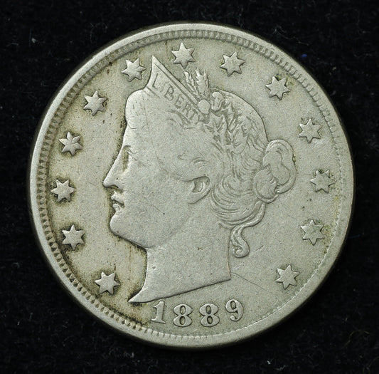 1889 5c Liberty V Nickel Five Cent Coin