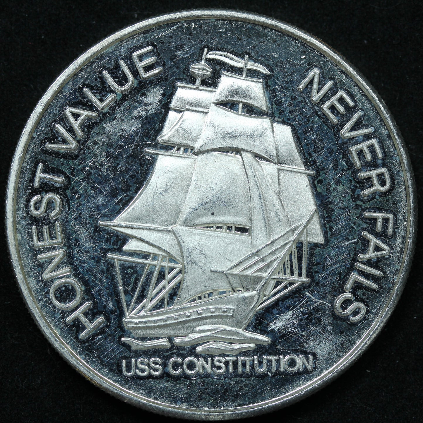 2 oz .999 Fine Silver Round Honest Value Never Fails Liberty Mint