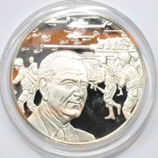 Franklin Mint STERLING SILVER Medals - History of American Presidency - Vietnam Escalation