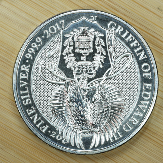 2017 Great Britain 2 oz Silver Queen's Beasts Griffin of Edward Exact Coin Pictured