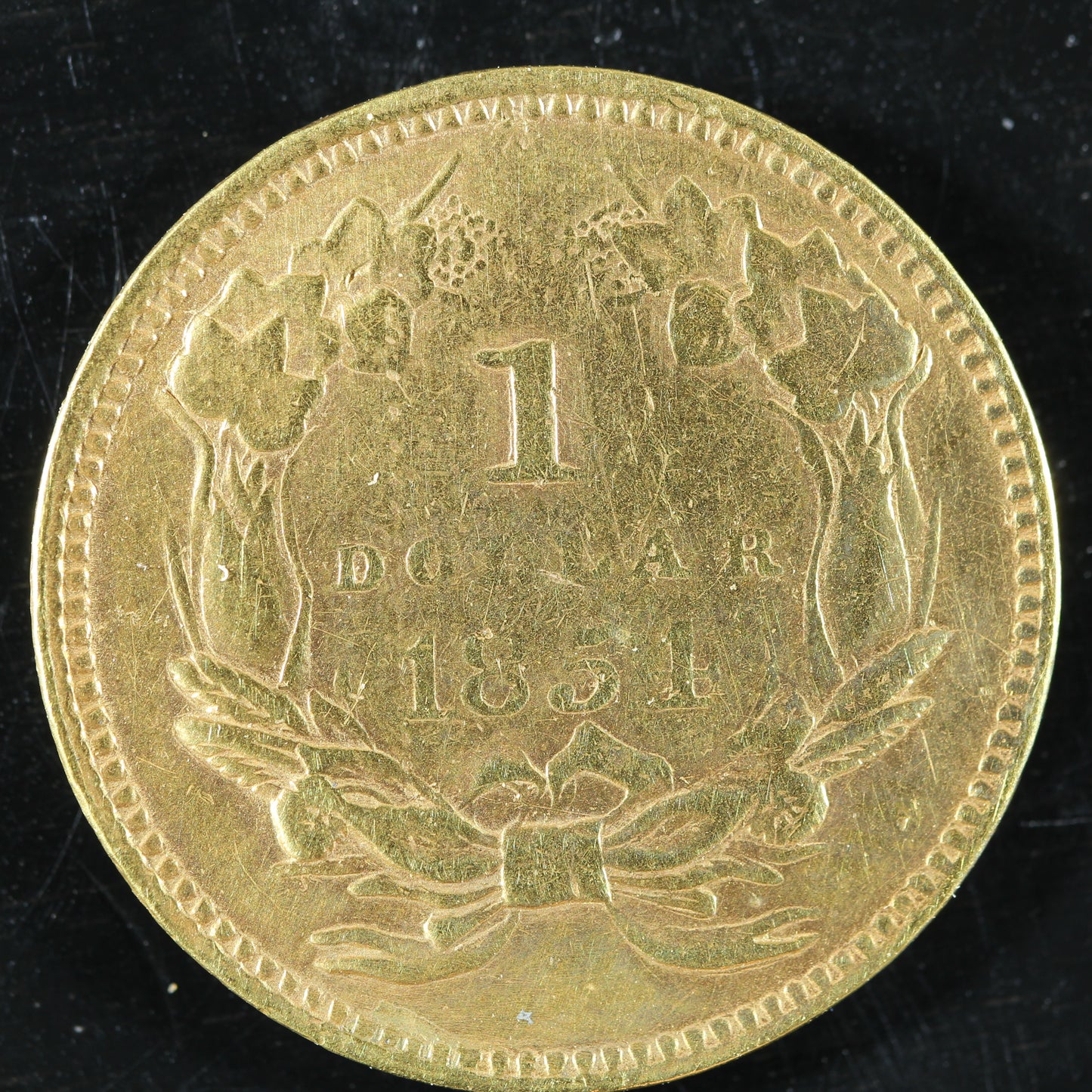 1854 US Gold $1 Dollar Indian Princess Small Head