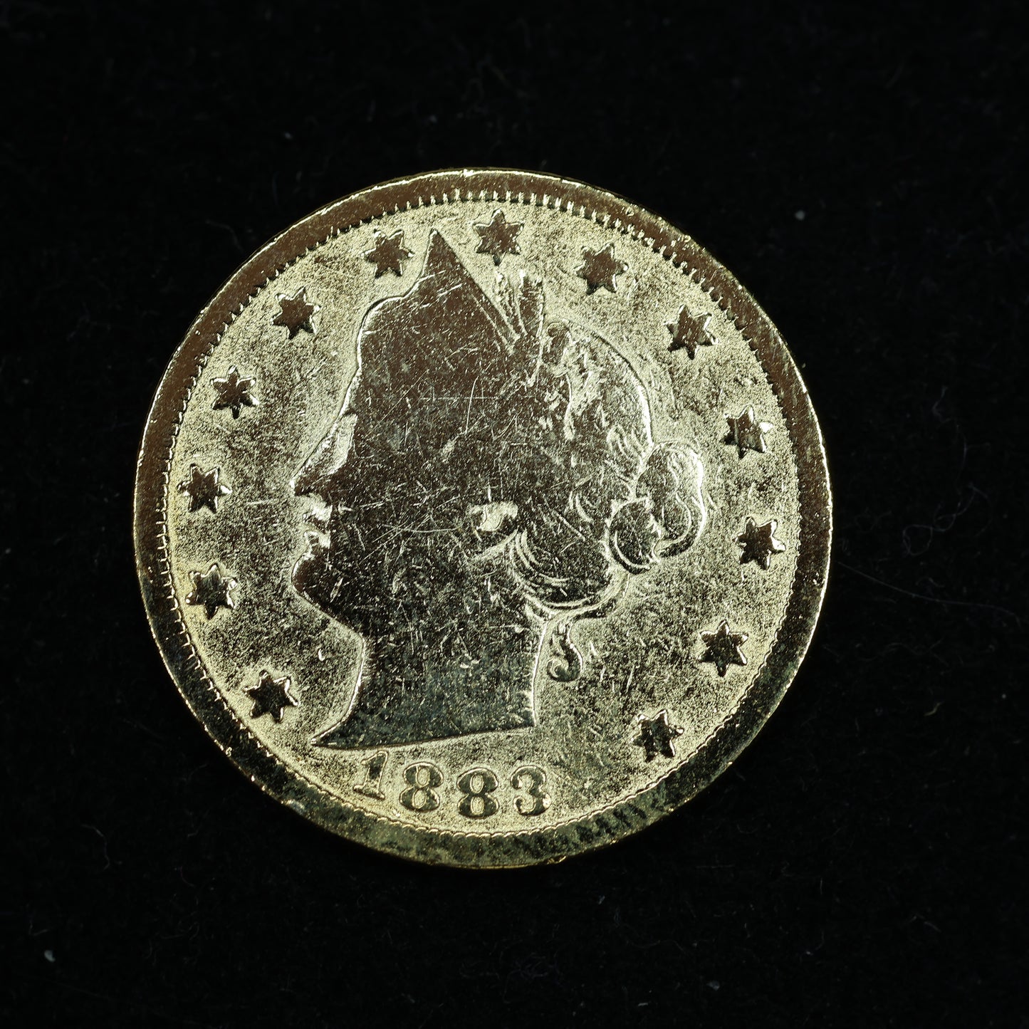 1883 Five Cent Coin 5c Liberty V Racketeer Nickel Without CENTS