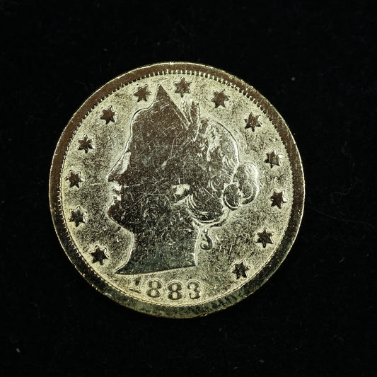 1883 Five Cent Coin 5c Liberty V Racketeer Nickel Without CENTS