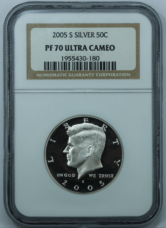 2005 S (San Francisco) Kennedy Half Dollar Silver 50c - NGC PF70 UCAM