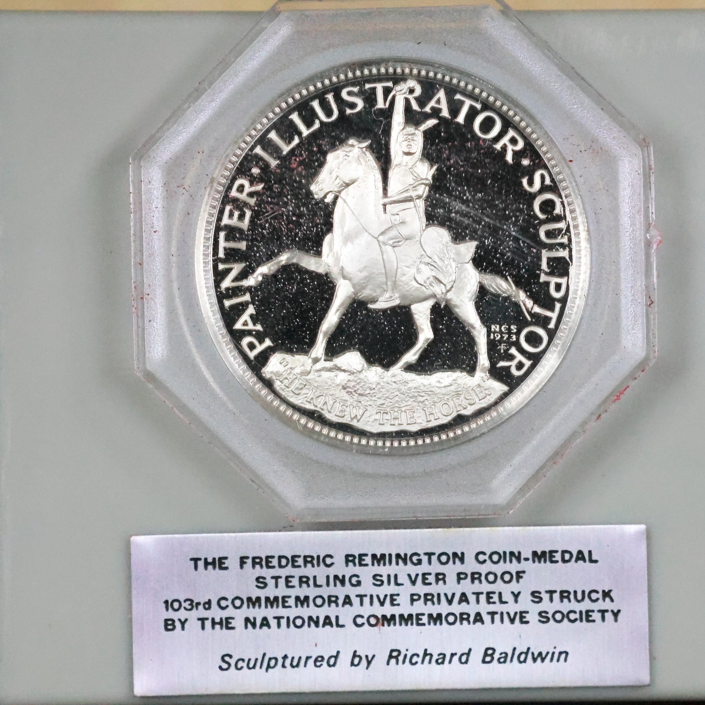 National Comm. Society - Frederic Remington Coin-Medal Sterling Silver Proof