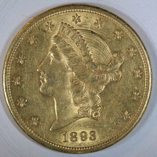 1893 S $20 Gold Liberty Head Double Eagle - San Francisco