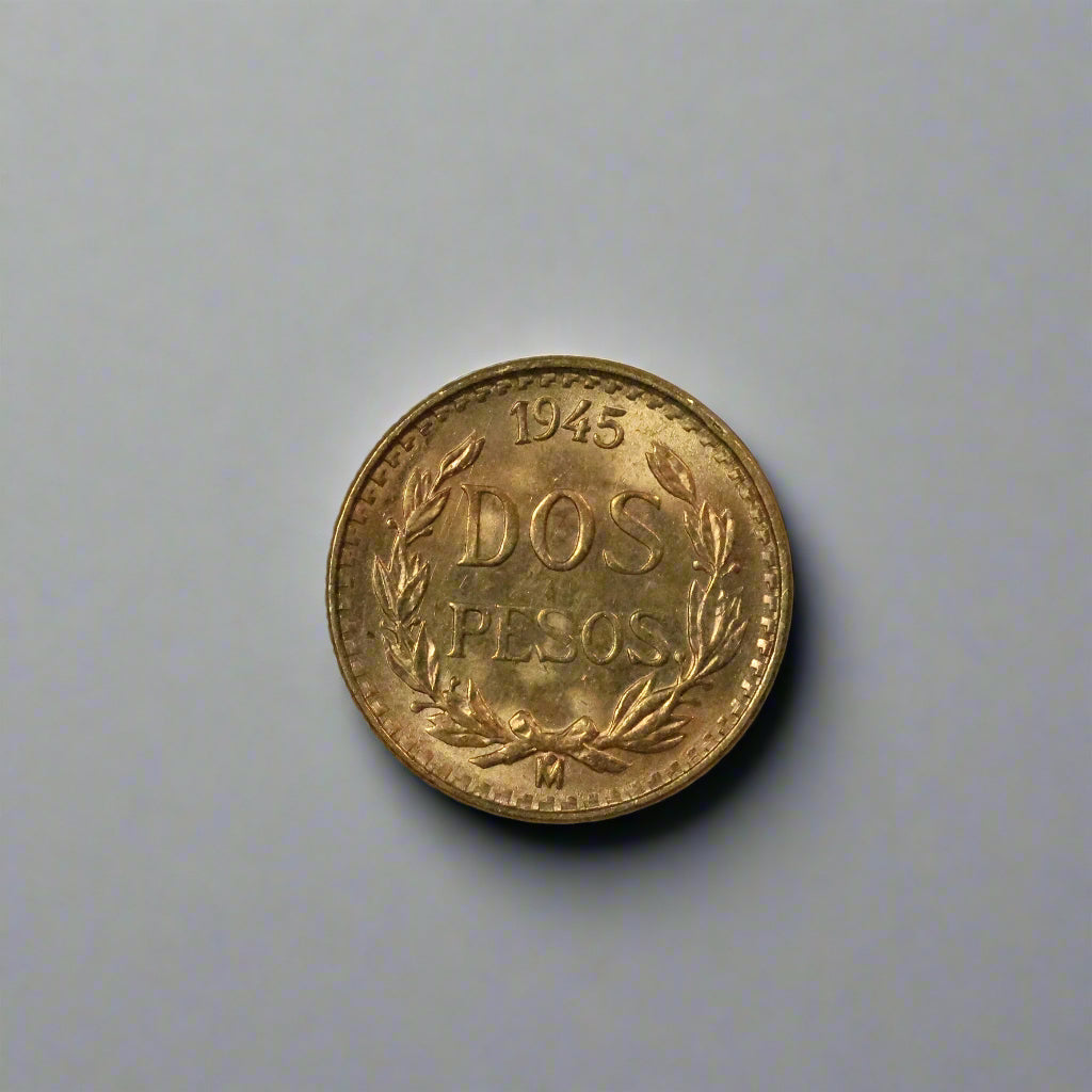 1945 2 Pesos Dos Pesos Mexico Gold Coin