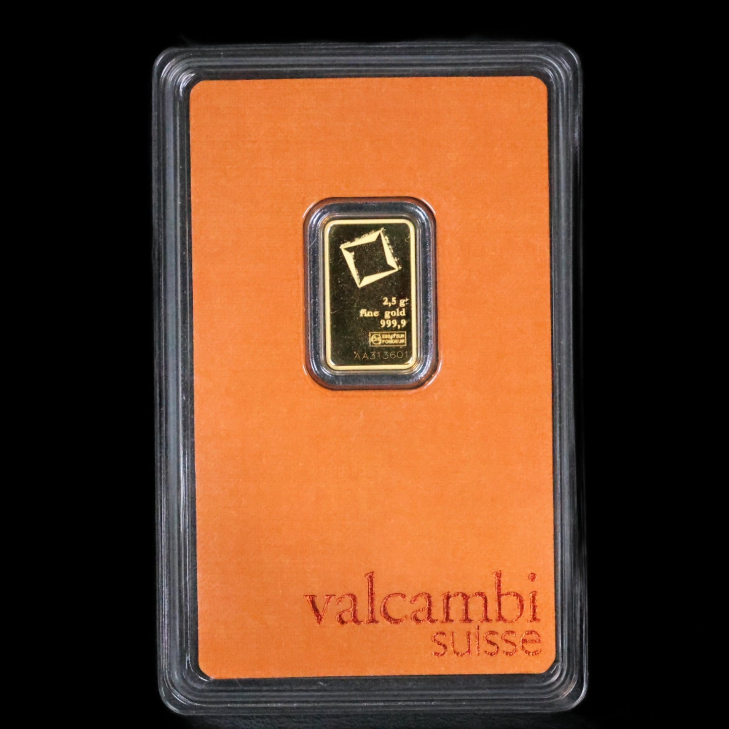 Valcambi Suisse 2.5 Gram Gold Bar .9999 Fine Sealed In Assay