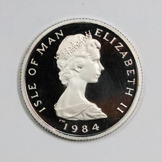 1984 Isle Of Man Tenth Noble 1/10 Oz Platinum Coin Viking Longship Elizabeth II