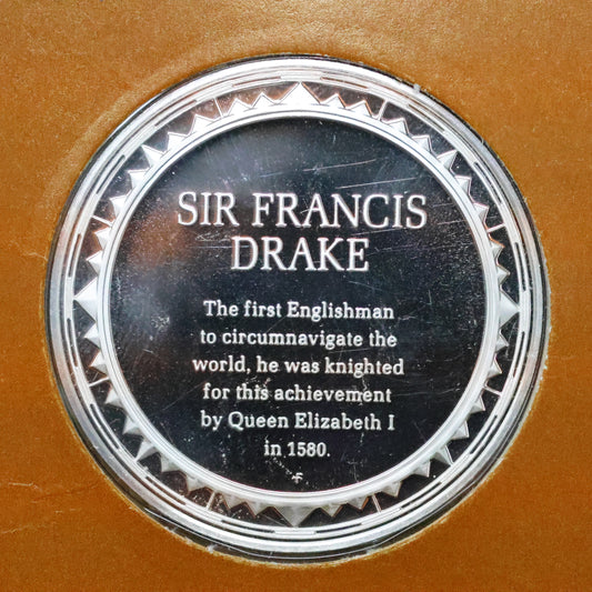 Franklin Mint The Great Explorers STERLING SILVER Art Round - Sir Francis Drake