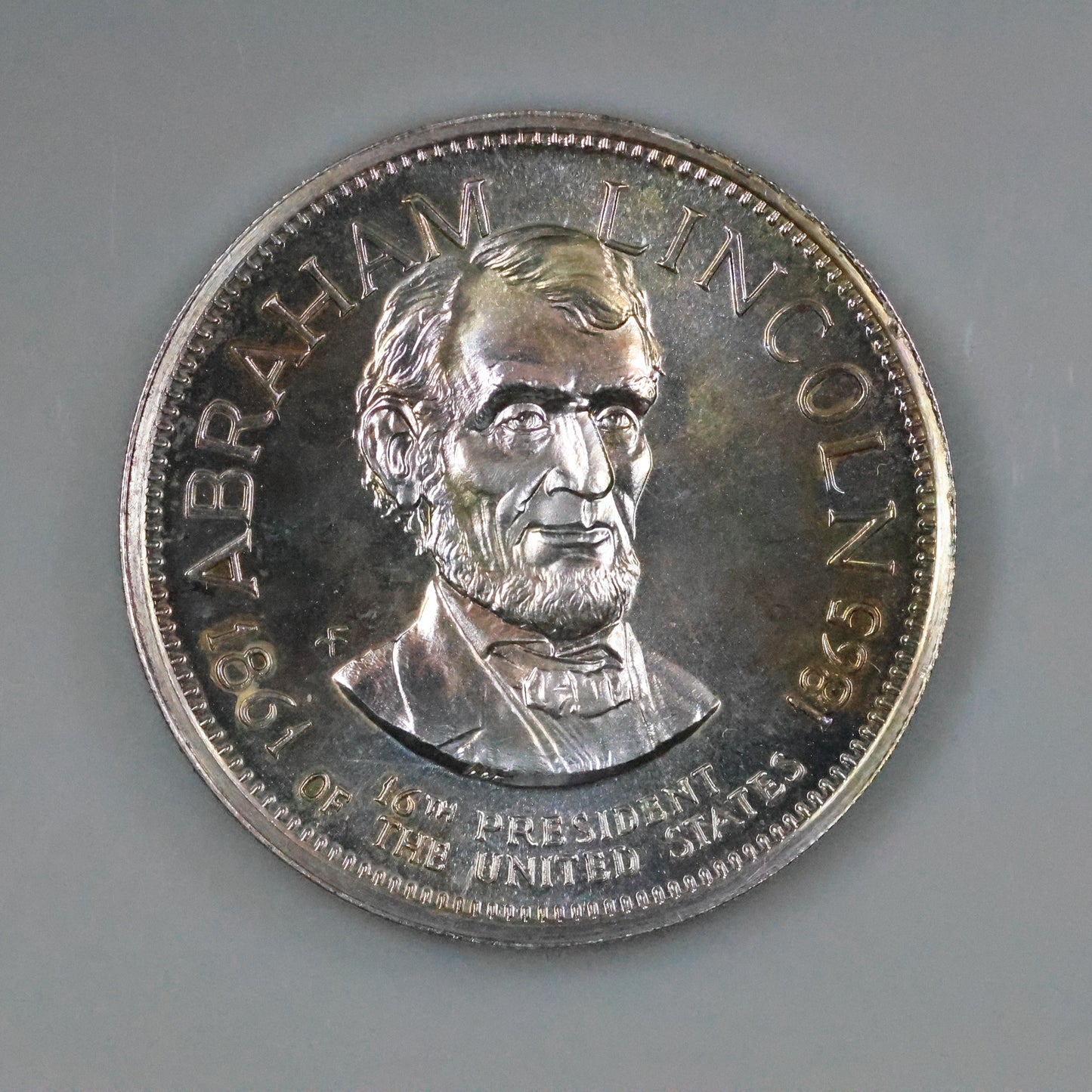 Franklin Mint Presidential Commemorative Sterling Silver Medal - Abraham Lincoln