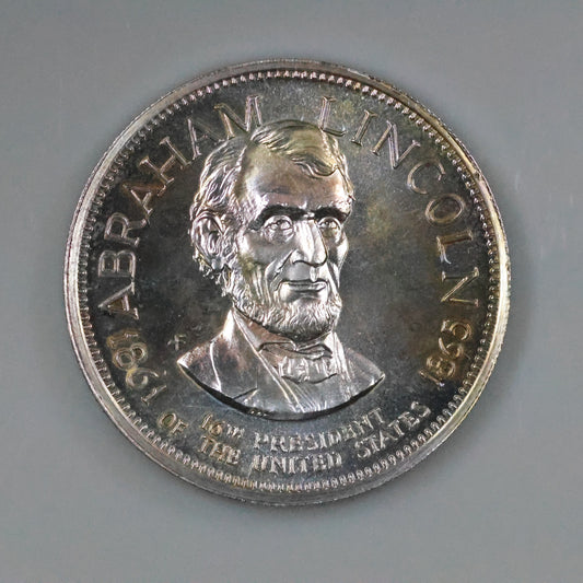 Franklin Mint Presidential Commemorative Sterling Silver Medal - Abraham Lincoln