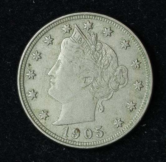 1905 5c Liberty V Nickel Five Cent Coin