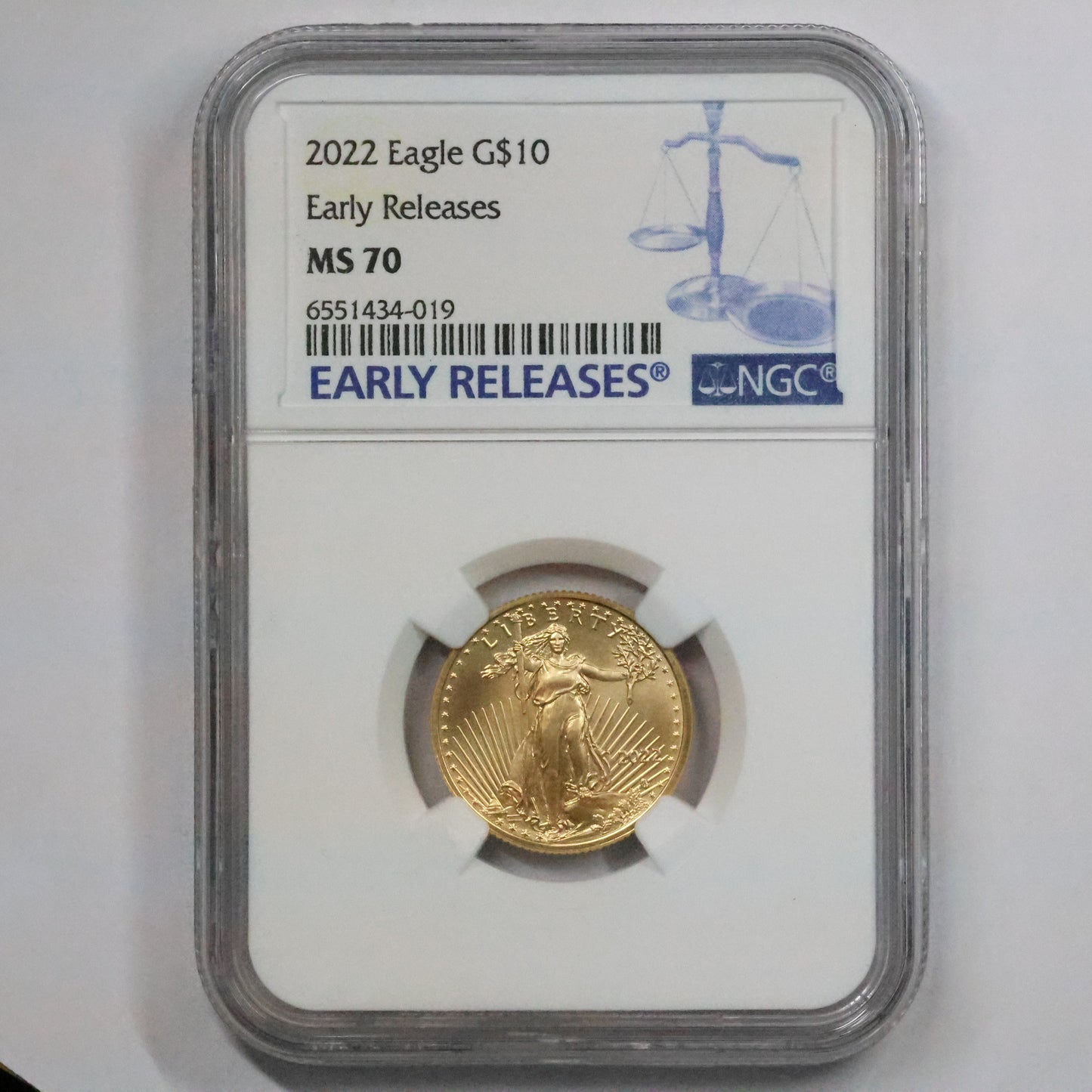 2022 $10 1/4 Oz Gold Eagle NGC MS70 Early Releases