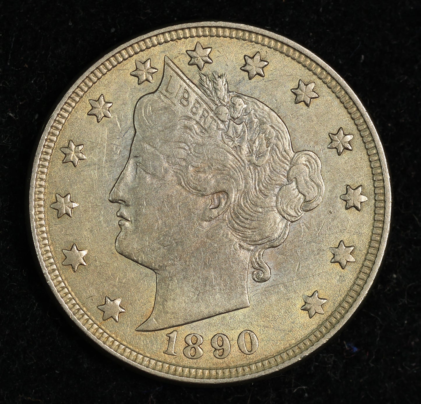 1890 5c Liberty V Nickel Five Cent Coin
