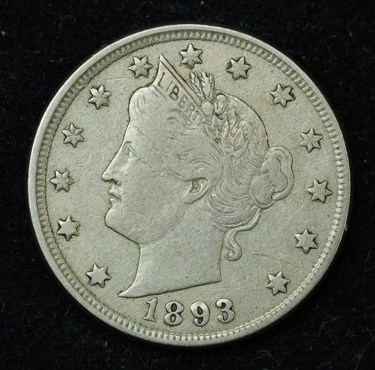 1893 5c Liberty V Nickel Five Cent Coin