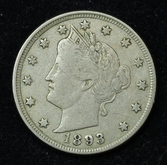 1893 5c Liberty V Nickel Five Cent Coin
