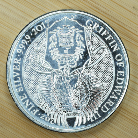 2017 Great Britain 2 oz Silver Queen's Beasts Griffin of Edward Exact Coin Pictured