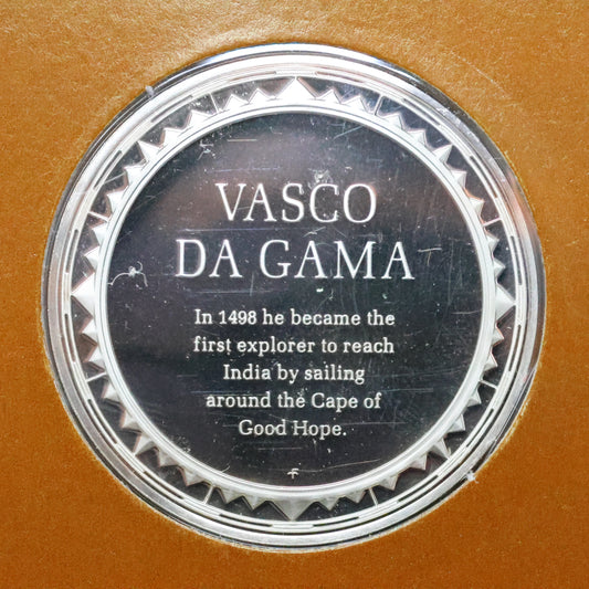 Franklin Mint The Great Explorers STERLING SILVER Art Round - Vasco Da Gama