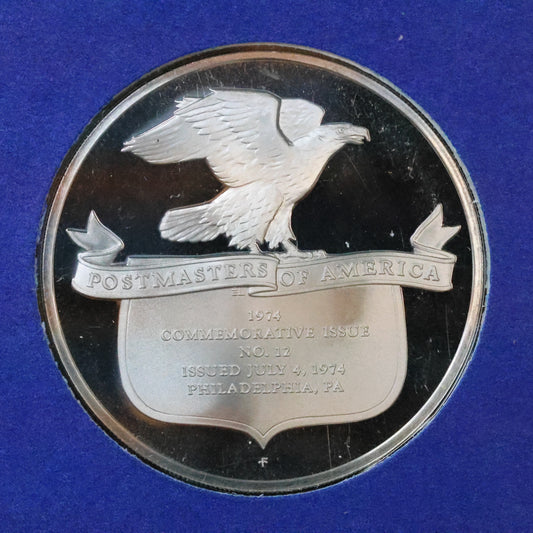 1974 Postmasters of America STERLING SILVER Art Round - No. 12 First Continental Congress