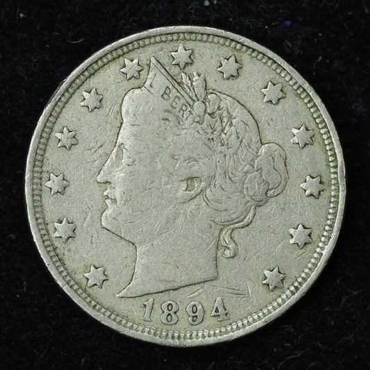 1894 5c Liberty V Nickel Five Cent Coin