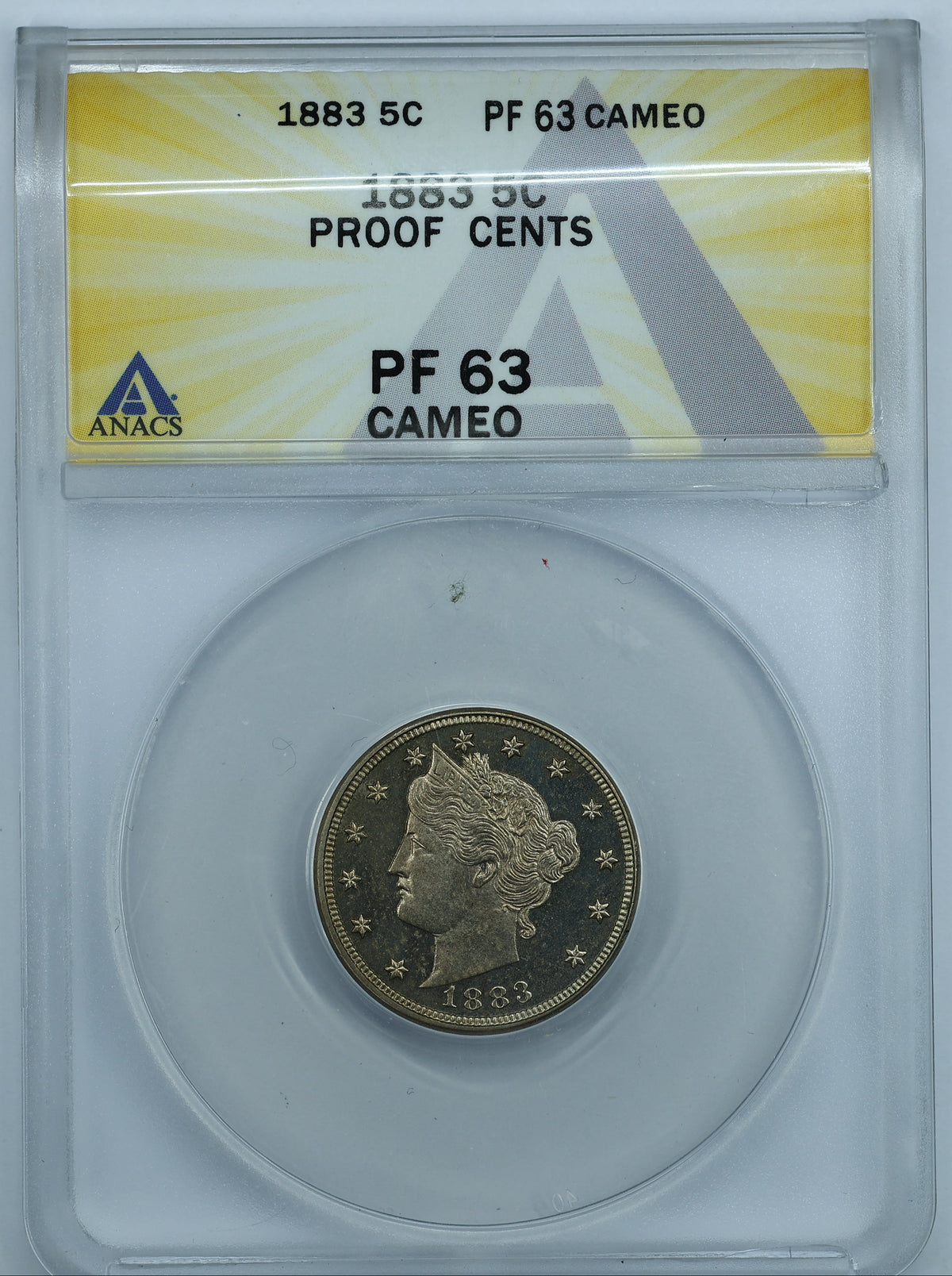 1883 Liberty Head V Nickel 5c w/ Cents - ANACS PF63 Cameo