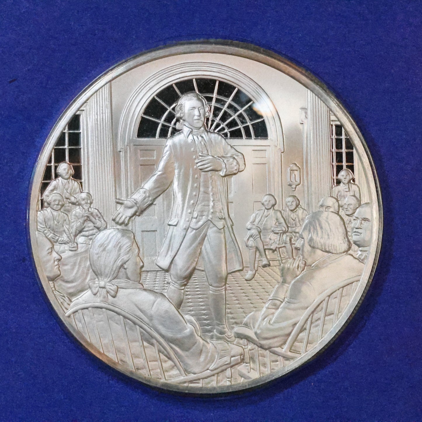 1974 Postmasters of America STERLING SILVER Art Round - No. 12 First Continental Congress
