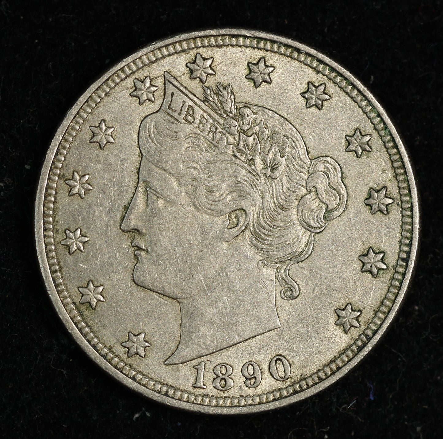1890 5c Liberty V Nickel Five Cent Coin