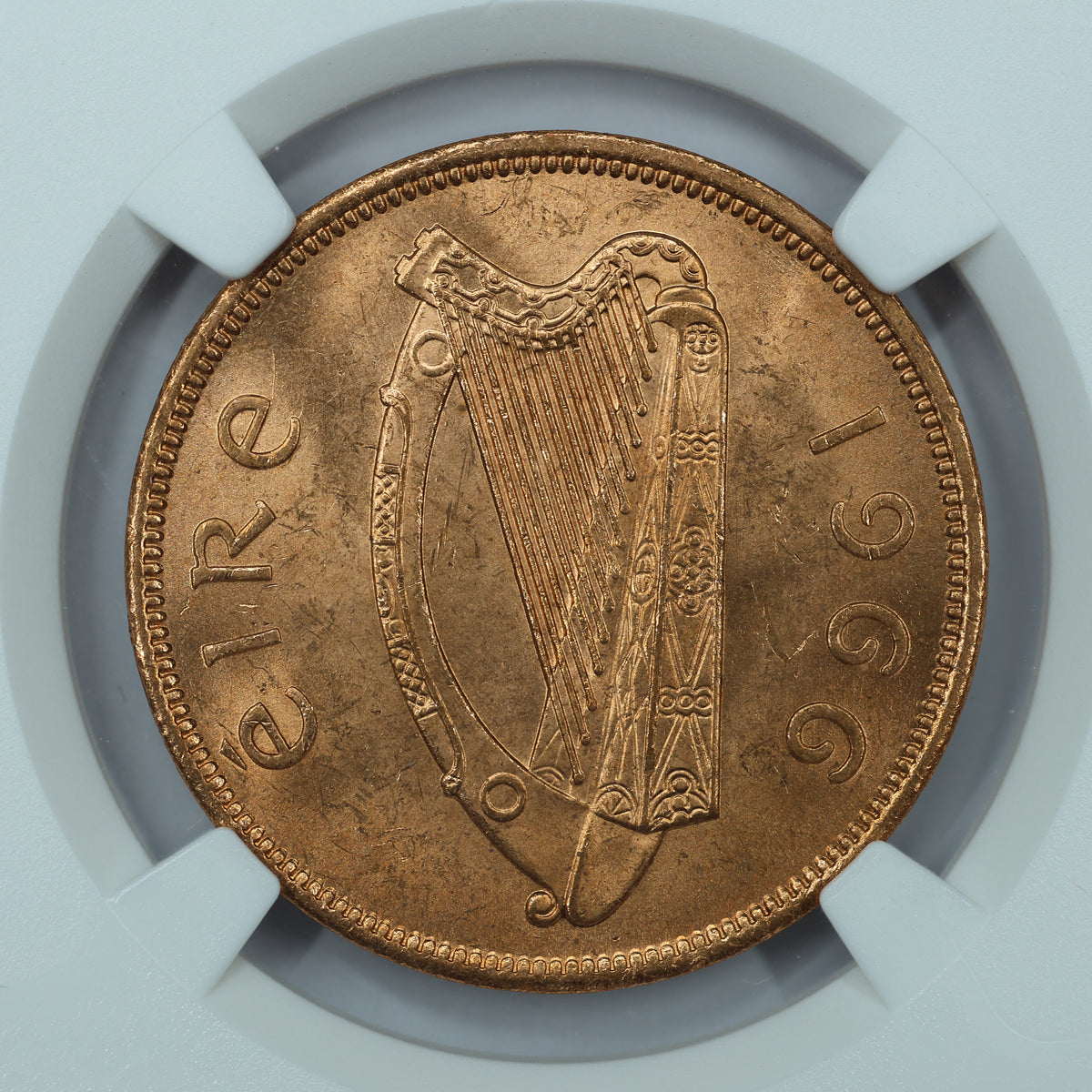 1966 Ireland 1 Penny "Lucky Irish Penny" Bronze - NGC Genuine