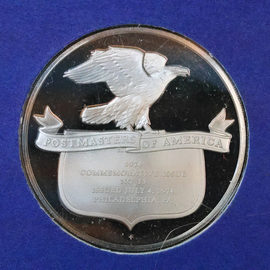 1974 Postmasters of America STERLING SILVER Art Round - No. 13 First Continental Congress