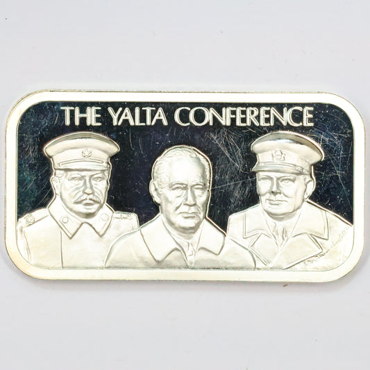 1973 Silver Creations Ltd - The Yalta Conference - 1 oz .999 Fine Silver Bar w/ Box